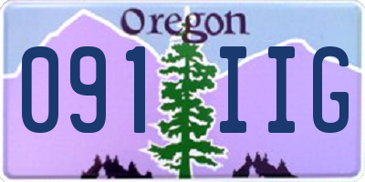 OR license plate 091IIG