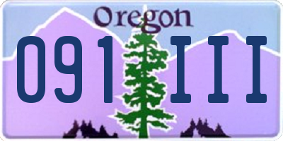OR license plate 091III