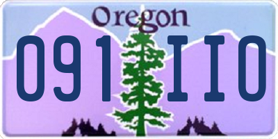 OR license plate 091IIO