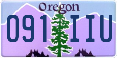 OR license plate 091IIU