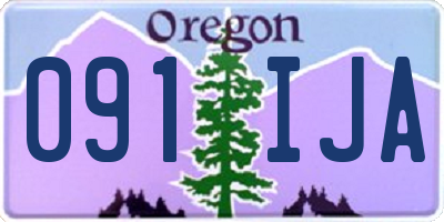 OR license plate 091IJA