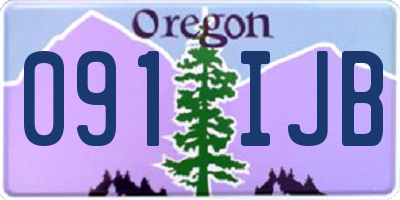OR license plate 091IJB