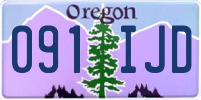 OR license plate 091IJD