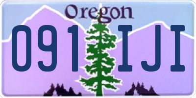 OR license plate 091IJI