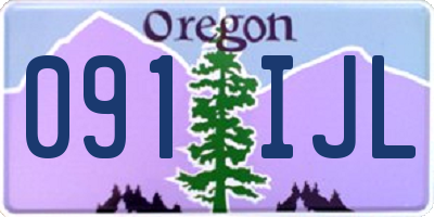 OR license plate 091IJL