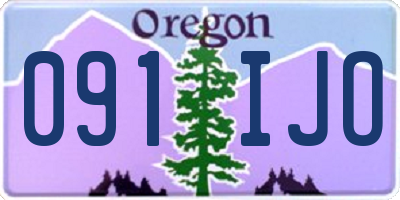 OR license plate 091IJO