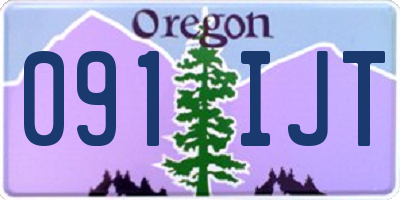 OR license plate 091IJT