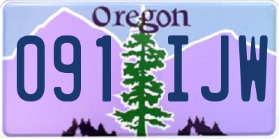 OR license plate 091IJW
