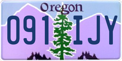 OR license plate 091IJY