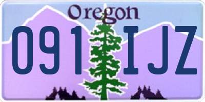 OR license plate 091IJZ