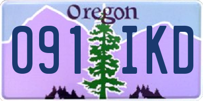 OR license plate 091IKD