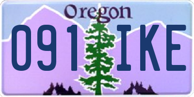 OR license plate 091IKE