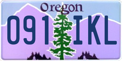OR license plate 091IKL
