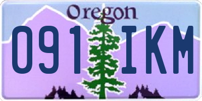 OR license plate 091IKM