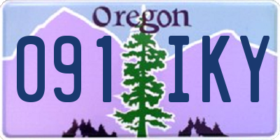 OR license plate 091IKY