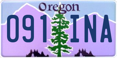OR license plate 091INA