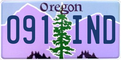 OR license plate 091IND