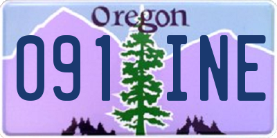 OR license plate 091INE