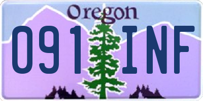 OR license plate 091INF