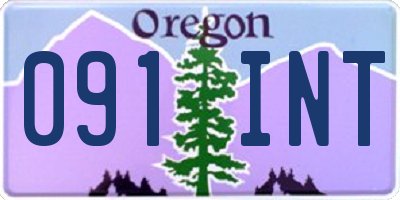 OR license plate 091INT