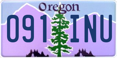 OR license plate 091INU