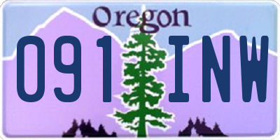 OR license plate 091INW
