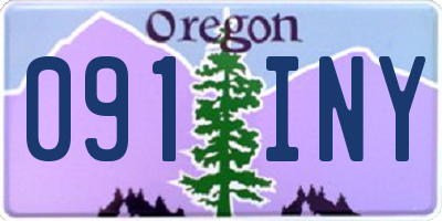 OR license plate 091INY