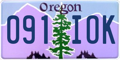 OR license plate 091IOK