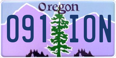 OR license plate 091ION