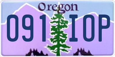 OR license plate 091IOP