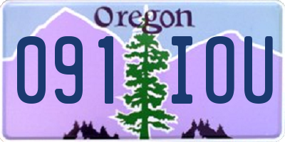 OR license plate 091IOU