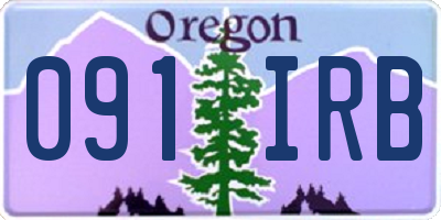 OR license plate 091IRB