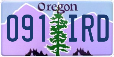 OR license plate 091IRD