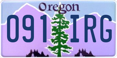 OR license plate 091IRG