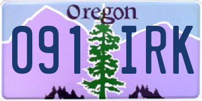 OR license plate 091IRK