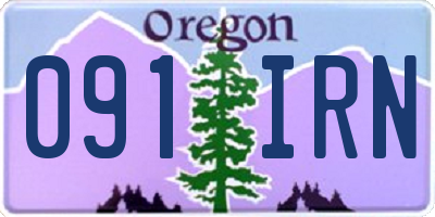 OR license plate 091IRN