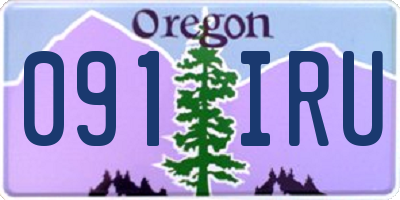 OR license plate 091IRU