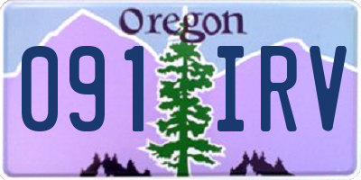 OR license plate 091IRV
