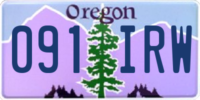 OR license plate 091IRW