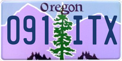 OR license plate 091ITX