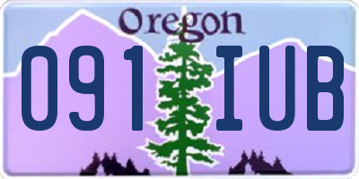 OR license plate 091IUB