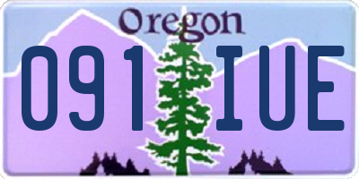 OR license plate 091IUE