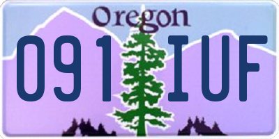 OR license plate 091IUF