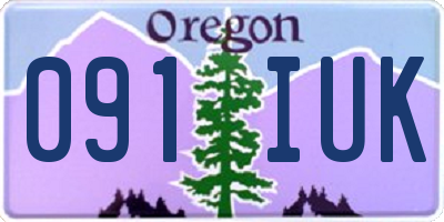 OR license plate 091IUK
