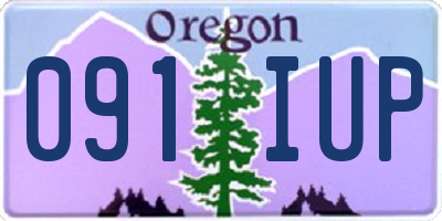 OR license plate 091IUP