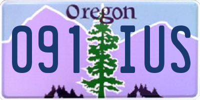 OR license plate 091IUS