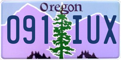 OR license plate 091IUX