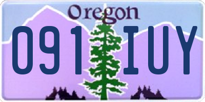OR license plate 091IUY