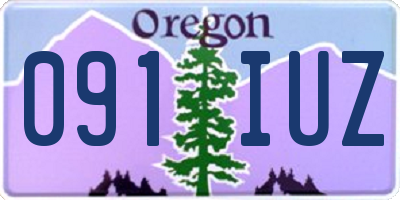 OR license plate 091IUZ