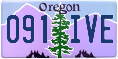OR license plate 091IVE